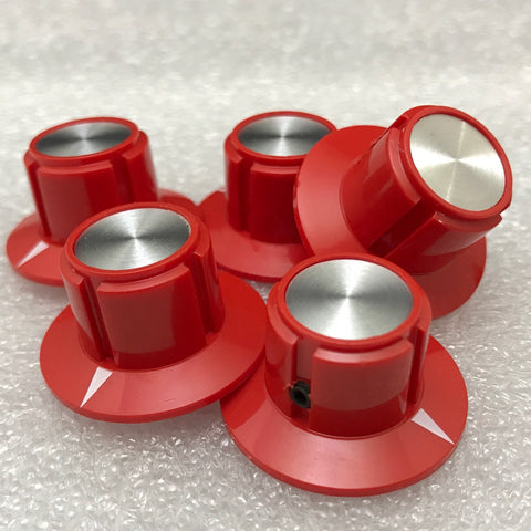 Rogan "Alpha" series knobs, Medium Red Skirted (pack of 5)